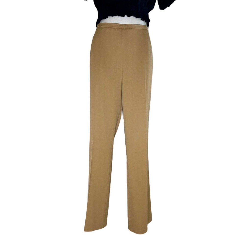 ESCADA Womens Beige Straight Leg Pants Beige New Wool Flat Front DE 44‎ / US L